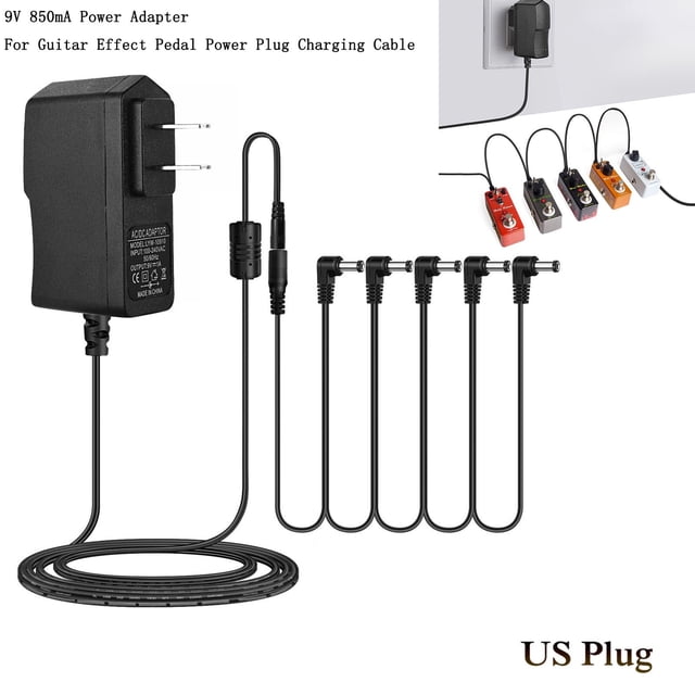 Chmadoxn 9V 850mA Power Adapter For Guitar Effect Pedal Power Plug Charging Cable Replacement Adapter Power Supply Power Cord 2M charging cable