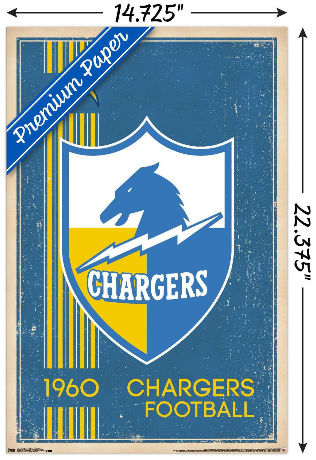 NFL Los Angeles Chargers - Retro Logo 17 Wall Poster