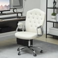 thumbnail image 2 of Vinsetto Tufted Office Chair with Adjustable Height Tilt Function Off-White, 2 of 10