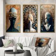 thumbnail image 1 of Designart "Futuristic Fashion Sci-Fi Woman Portrait II" Surrealism Framed Wall Art Set Of 3 - Blue Transitional Frame Canvas Set For Living Room Decor, 1 of 6