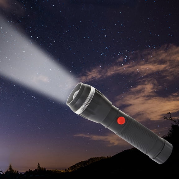 Liquidation & Promo, Waterproof LED Handheld Flashlight, Durable Plastic Body, 1000mAh Battery, Compact Design, For Diving Hiking, Emergency Lighting, Outdoor Adventure Gear Hzhnb | Plastic, Black