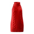 thumbnail image 1 of KHONTS , Chandail d'Anime pour Femme, Robe Tricotée à Col Roulé Japonaise, Chandail Sans Dos, Gilet Sans Manches Rouge P, 1 of 4