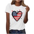 thumbnail image 1 of Pisexur Hauts de Printemps pour Femmes, Hauts pour Femmes, Hauts pour Femmes Tendance à la Mode Chandail Décontracté pour Femme Imprimé à Manches Courtes Col Rond Haut Blanc, TG, 1 of 2