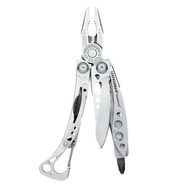 LEATHERMAN, Skeletool Lightweight Multitool with Combo Knife and Bottle Opener, Stainless Steel