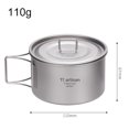 thumbnail image 1 of Bol en Titane avec Poignée Pliante Bol de Camping Récipient Alimentaire pour Dîner Poêle Extérieure, 1 of 11