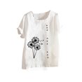 thumbnail image 1 of Cameland Hauts pour Femmes Col Rond Manches Courtes Imprimé Floral Chemise Ample, 1 of 3