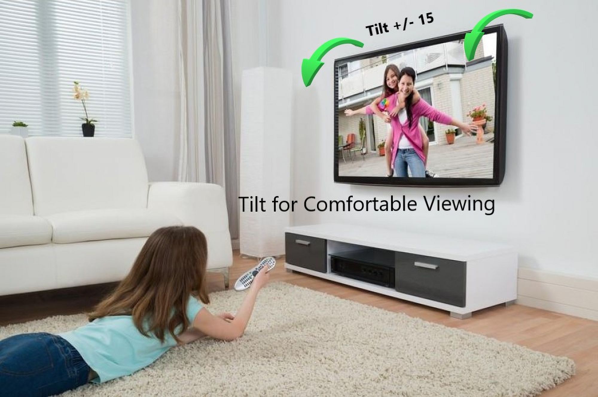 Techly 23" to 55" Tilting LCD/LED TV Wall Mount - Tilt +/-15° - VESA up to 400x400 mm - Holds up to 60 kg, Black