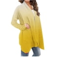 thumbnail image 3 of Yuyuzo Long Cardigan for Women Gradient Color Open Front Draped Tops Fall Winter Casual Cardigan, 3 of 5