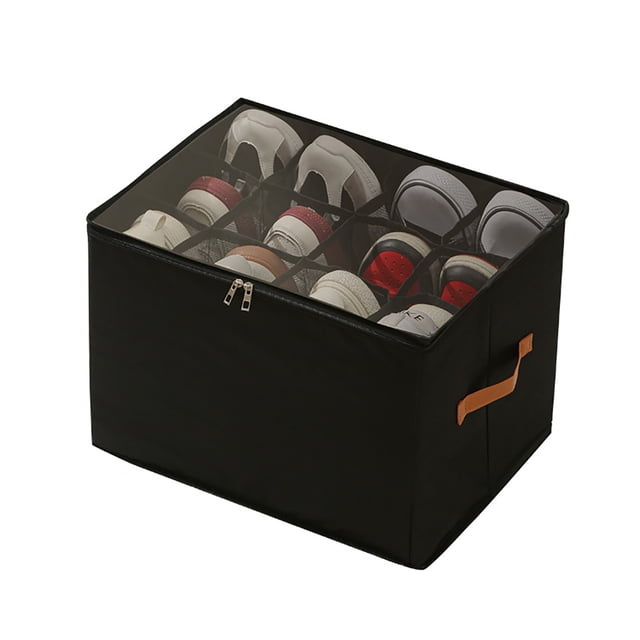 Home Textile Storage - Product Category Foldable Shoe Organizer Crafted with Cloth Fabric Compartments Washable and Durable Home Use Storage Solution for Footwear Organization