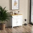 thumbnail image 2 of HOMCOM Armoire de Rangement Buffet Bahut avec Doubles Portes Blanc, 2 of 10