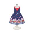 thumbnail image 4 of Robe Fille Bleu Marine Robe Vintage Années 50 Fraise à Pois 8 Ans, 4 of 7