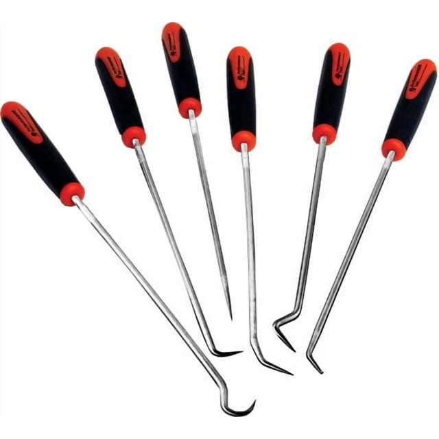 Performance Tool W942 Hook and Pick Tool Set With Straight Pick/ 90 Degree Pick/ Double Angle Pick/ Complex Pick/ Combination Pick/ Hook Pick; Set Of 6