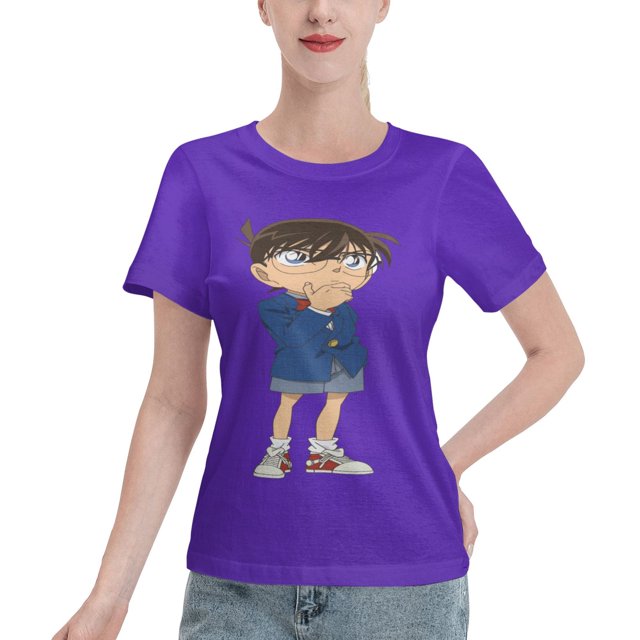 T-Shirt Basique à Manches Courtes pour Femmes Detective Conan Conan