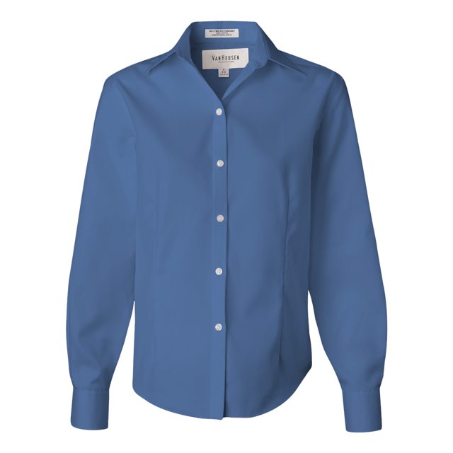 Van Heusen Chemise Oxford Sans Repassage pour Femmes, 2TG, Bleu Français Danois