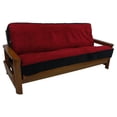 thumbnail image 1 of Housse de Futon Pleine de 8 à 9 Po en Microsuède Solide avec Dos en Mousse - Rouge Cardinal/noir, 1 of 1