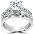 thumbnail image 1 of 3ct Diamond Engagement Wedding Ring Set 14K White Gold, 1 of 4
