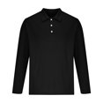 thumbnail image 5 of RXIRUCGD Chemise Décontractée pour Homme à Manches Longues avec Boutons, Poche et Col Rabattable, Noir, Taille : L, 5 of 5