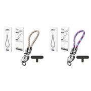 Type C to C 240W Charging with Wearable Bracelet Design 5A USB Phone Crossbody Wrist Strap Lanyard Portable Fashion Charger, 30 cm, Pink & Red 1Pack
