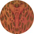 thumbnail image 1 of Ahgly Company Tapis d'Intérieur Ronds Transitionnels Lavables à la Machine Orange Rouge Orange, 5 Pieds Rond, 1 of 7