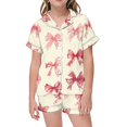 thumbnail image 1 of Pyjama en Satin pour Garçon Imprimé Manches Courtes Boutonné Ensemble de Vêtements d'Intérieur Ensemble de Pyjama Mode pour Filles Pyjamas pour Filles Garçons Mode pour Filles, 1 of 5