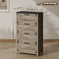 thumbnail image 3 of HOMCOM 4 Drawer File Cabinet Lateral Filing Cabinet for Home Office, Grey, 3 of 10