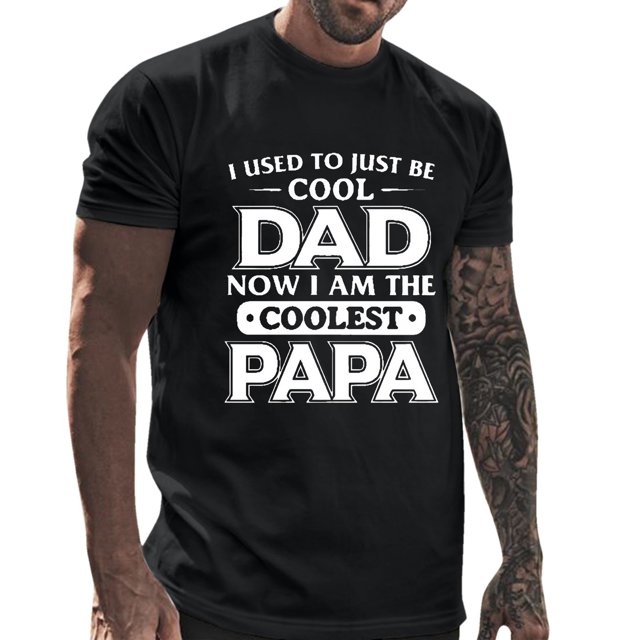 LUOGENLI T-shirts pour Homme pour Hommes Homme Printemps et Été Fête des Pères Décontracté Rétro Lettrage Impression Partielle T-Shirt Col Rond Manche Courte Haut 4TG T-shirts pour Hommes T-shirts Graphiques Fête de la Saint-Patrick Noir TG