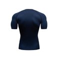 thumbnail image 3 of CVLIFE Chandails de Compression pour Hommes Manches Courtes Hauts d'Été Col Rond T-shirt de Sport T-shirt Décontracté Uni T-shirt Moulant T-shirt D\'entraînement Physique Bleu m, 3 of 3