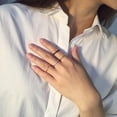 thumbnail image 4 of Women 2mm Thin Rings Stainless Steel Minimalist Ring Set Elegant Party Tail Ring, 4 of 5