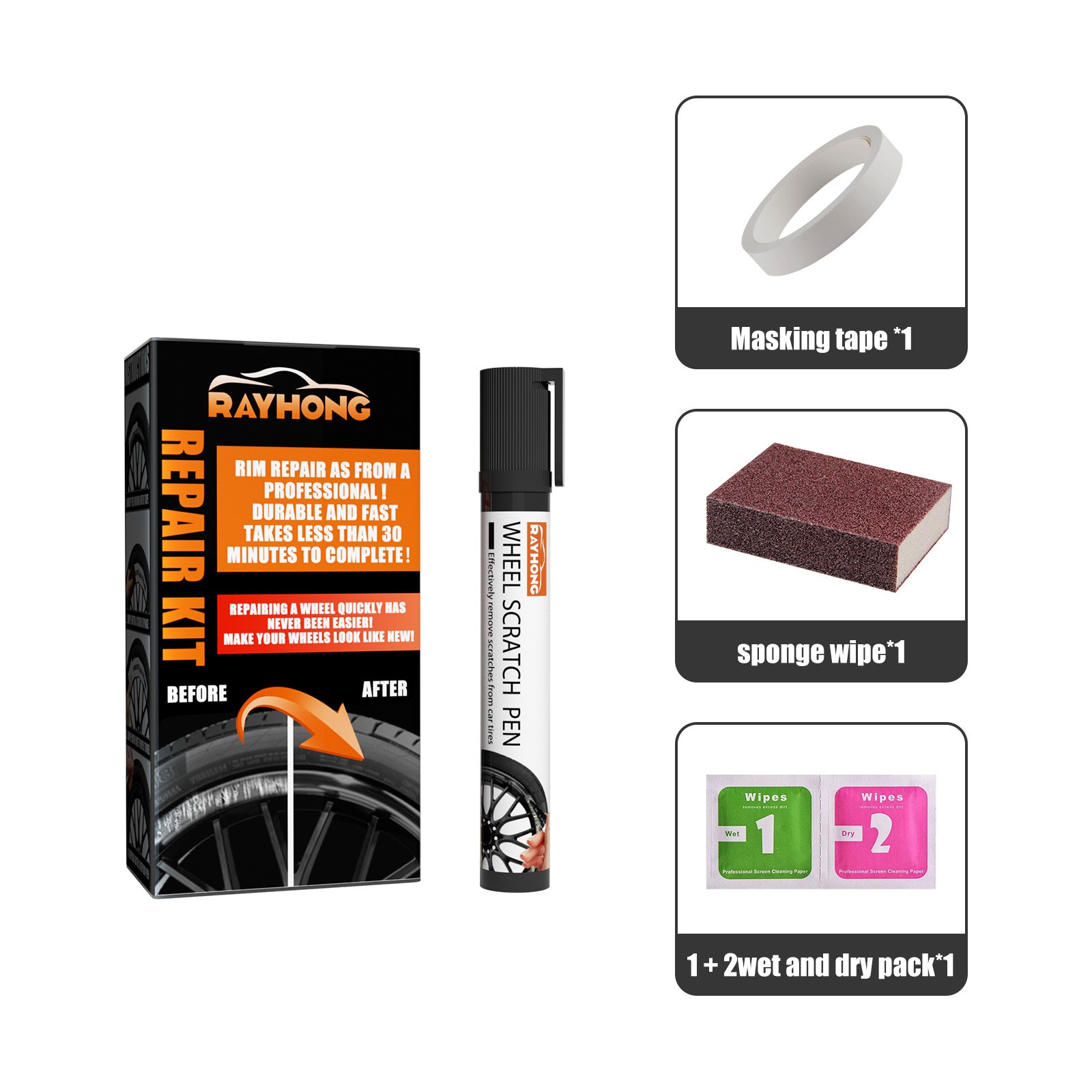 wheel scratch repair pen paint surface touch-up paint to scratch car paint pen