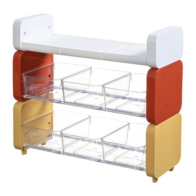 Lipstore Tea Bag Organizer 3 Tier Coffee Pod Organizer for Countertop Kitchen Cabinet Colorful