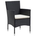 thumbnail image 3 of vidaXL 5 Piece Garden Dining Set with Cushions Black, 3 of 5