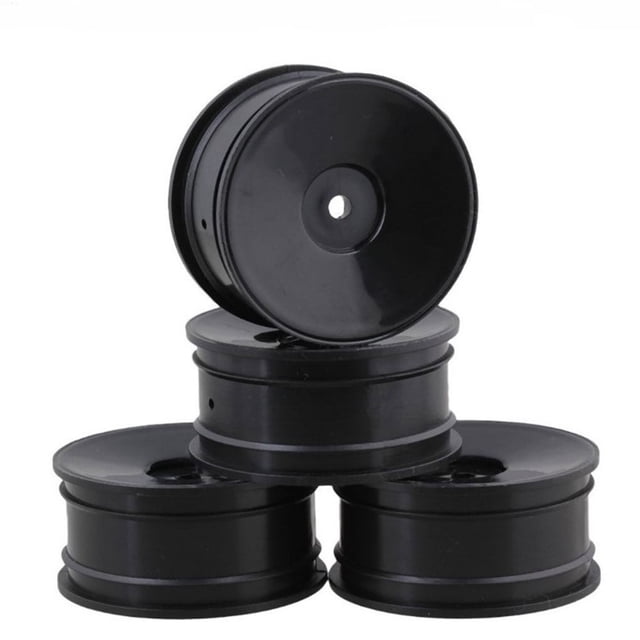 4 Pieces52mm Elastic *RC Car Tires Wheel Rims Hub Lightweight Racing Tyres Good Friction On-road Crawer Assembly Accessories Round Disc/Black