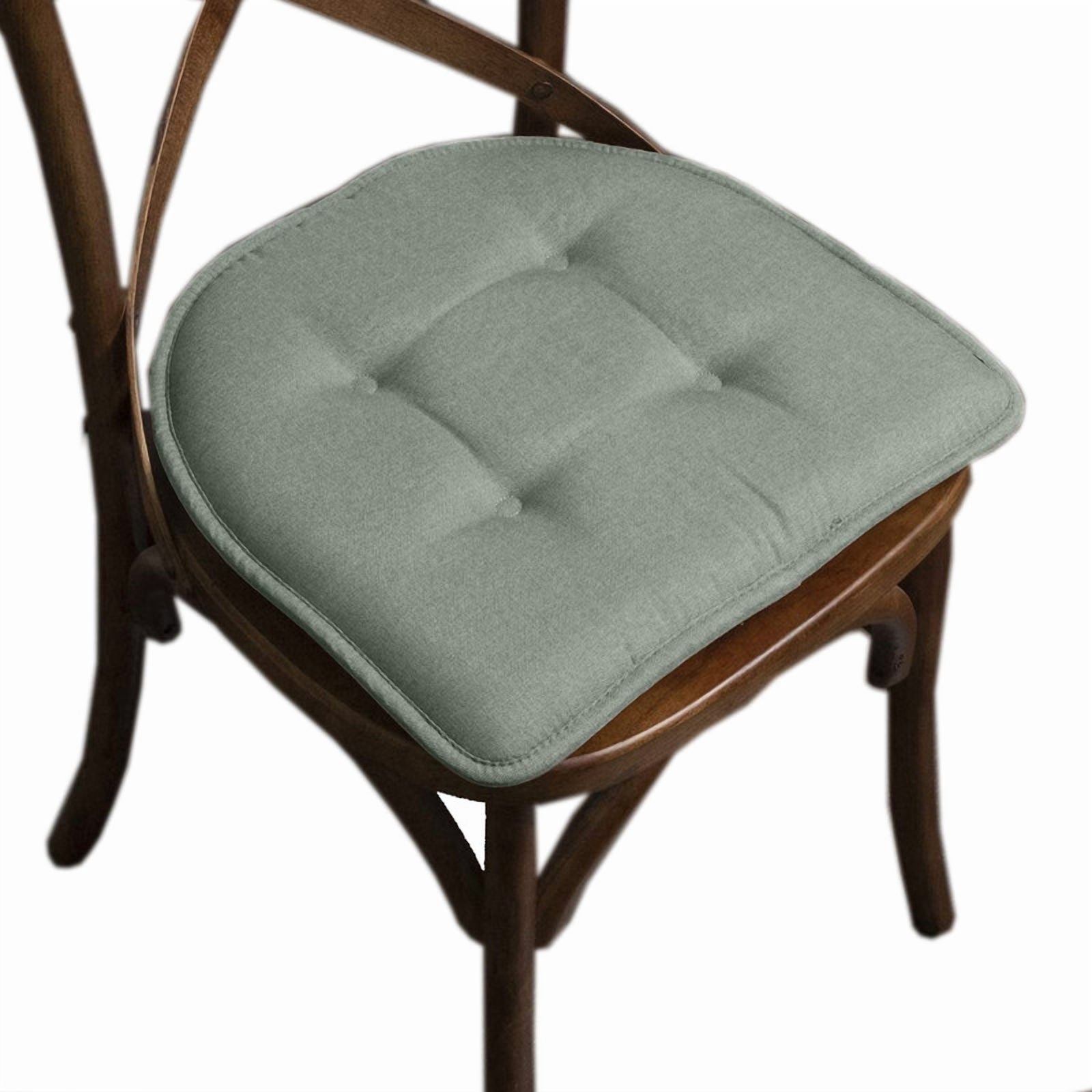 Coussins de chaise en mousse à mémoire de forme en forme de U, capitonnés et antidérapants, pour chaises de bureau et de cuisine, ensemble de 6, vert