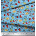thumbnail image 2 of Soimoi Modal Satin Fabric Mix Fruits Printed Craft Fabric by The Yard 42 Inch Wide, 2 of 3