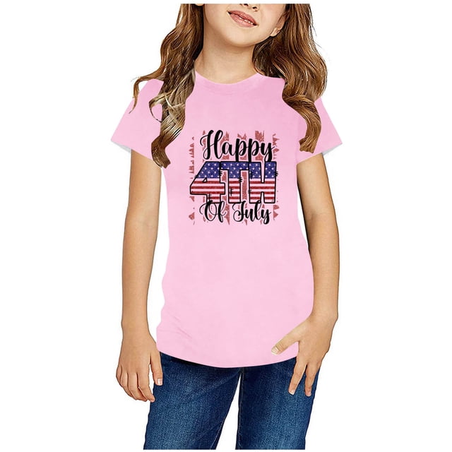 TopLLC Manches Courtes Col Rond Blouses & Chemises Chemises pour Enfants T-Shirt Graphique Manches Courtes Col Rond Crop Top pour 3-14 Ans Filles et Garçons T-Shirt Tee Blouse Fille
