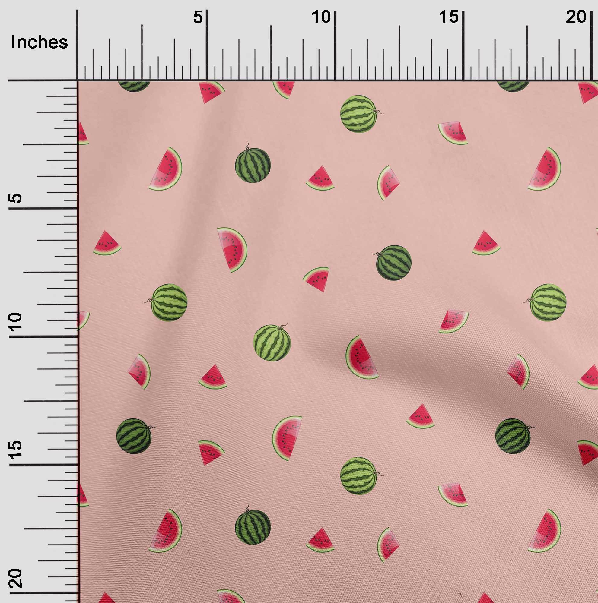 oneOone Tissu en Coton Flex Imprimé Melon D\'eau par Yard 40 Pouces de Large