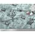 thumbnail image 2 of Soimoi Poly Georgette Fabric Waves & Ship Ocean Decor Fabric Printed Yard 52 Inch Wide, 2 of 3