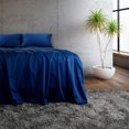 thumbnail image 3 of Sleepgram Housse de Couette en Coton Supima 400 Fils, Très Grand Lit, Bleu Poseidon, 3 of 6