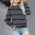 thumbnail image 3 of QIPOPIQ Chandail en Molleton Surdimensionné pour Filles Chandails en Molleton Rayés d'Automne Col Rond Manches Longues Chemise Décontractée Pull Ample Vêtements d'Hiver pour Enfants 1-12 Ans Liquidation, 3 of 6