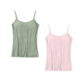 thumbnail image 3 of Timegard Camisoles 2 Pcs pour Femmes avec Soutien-Gorge Intégré Grande Taille Col Rond Respirantes Confortables Extensibles, 3 of 3