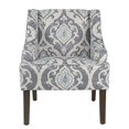 thumbnail image 3 of HomePop by Kinfine Fabric Upholstered Chair - Swoop Arm Accent Chair, Suri Blue Pattern, 3 of 5