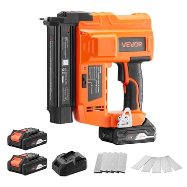 VEVOR Cloueuse Brad Sans Fil 2-en-1, Calibre 18, Pistolet à Ongles et Pistolet à Agrafes Alimentés par Batterie 20V, avec 500 Pcs Ongles, 500 Pcs Agrafes, 2 x Piles Li-ion 2.0 Ah