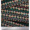 thumbnail image 2 of Soimoi Velvet Fabric Diamond Shape & Floral Artistic Print Sewing Fabric Yard 58 Inch Wide, 2 of 4