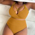 thumbnail image 4 of 2024 Women's Sexy Plus Size Suspender Bikini - High Waisted Solid Color Swimsuit, 4 of 6