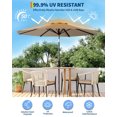 thumbnail image 3 of Parasol de Patio Extérieur 9 Pi avec Manivelle, Évent Coupe-Vent à Double Couche et Inclinaison à Bouton-Poussoir, Protection UV, Imperméable, Conception Robuste à 8 Baleines pour Terrasse, Piscine, Jardin, 3 of 7