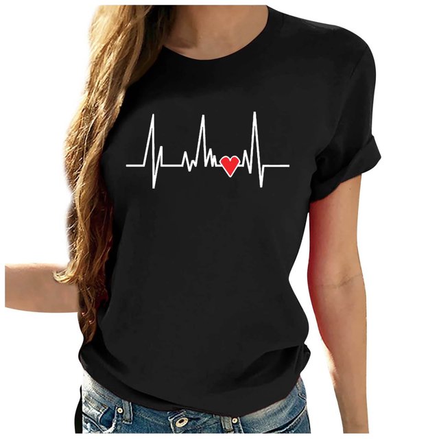Birdeem Mode Femmes Décontracté Imprimé Chandail à Manches Courtes T-Shirt Hauts Blouse