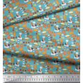 thumbnail image 3 of Soimoi Moss Georgette Fabric Pizza,Cake & Croissant Food Printed Craft Fabric by The Yard 42 Inch Wide, 3 of 3