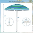 thumbnail image 3 of Gymax Parasol de Plage 6,5 Pi pour Sable, Pare-Soleil Robuste avec Ancre à Sable, 3 of 10