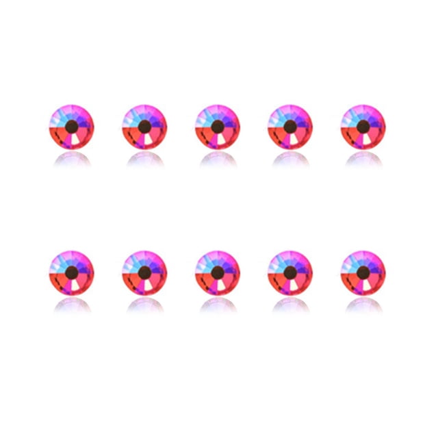 mmirethe Rhinestones Flat-Bottom Multi-faceted Sides DIY Handcraft Excellent Gloss Manicure Crystal Different Styles Mobile Phone Rose Red/White AB