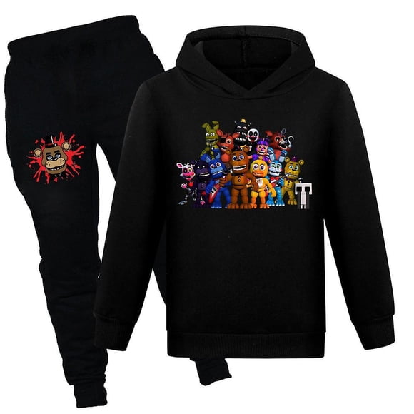 Five Nights At Freddy's Printed Casual Tracksuit Set Kids Hoodie Jogging Pants Suit Fnaf Pullover Hooded Sweatshirt Tops Outfits